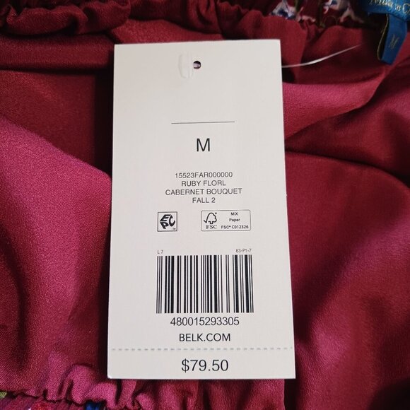 Biltmore Ruby Floral Tiered Midi Skirt Medium NWT - Picture 4 of 8